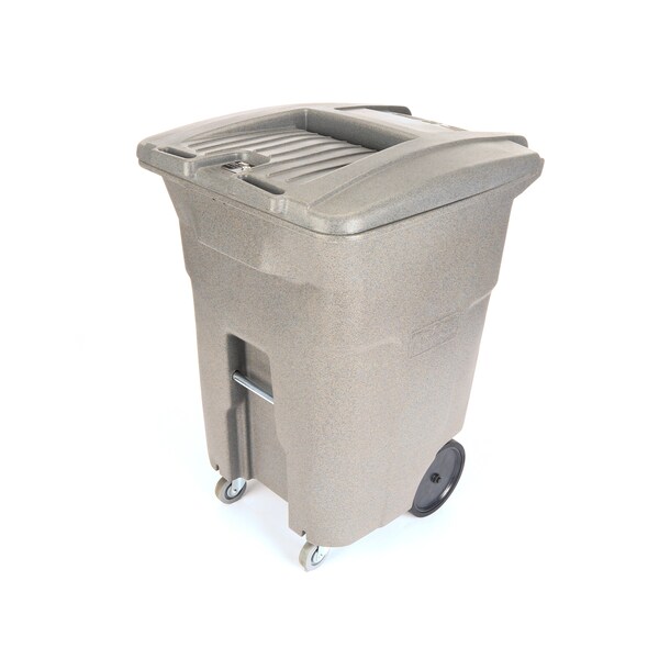 96 Gal. Graystone Document Trash Can with Wheels and Key Lid Lock